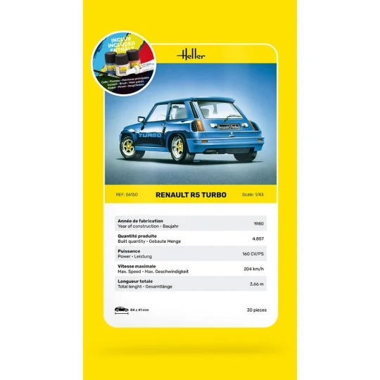 STARTER KIT Renault R5 Turbo, 1/43 - Heller 56150