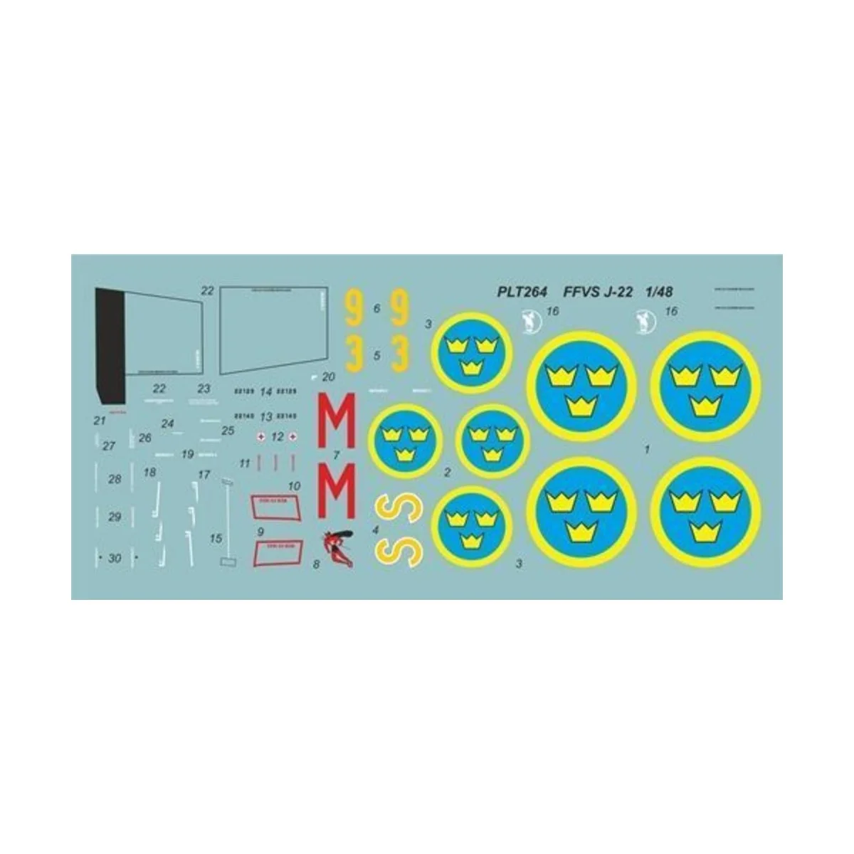 FFVS J-22A Swedish WW2 main fighter airc - Planet Models 129-PLT264