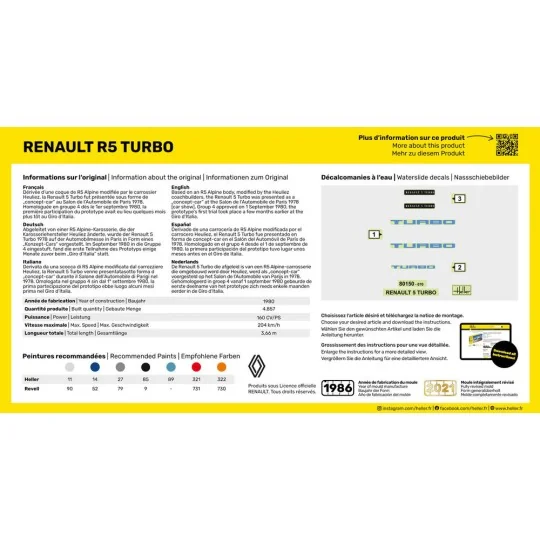 STARTER KIT Renault R5 Turbo, 1/43 - Heller 56150