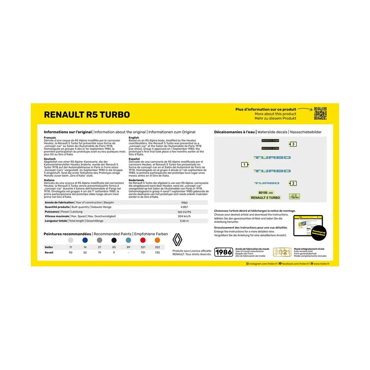 STARTER KIT Renault R5 Turbo, 1/43 - Heller 56150