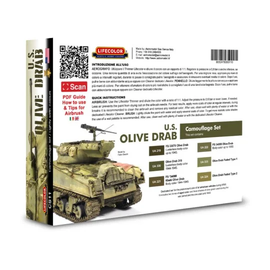 Olive Drab colors - Lifecolor CS11