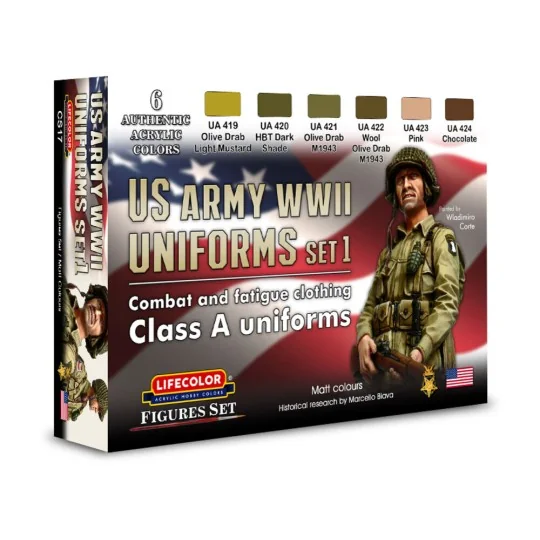 WWII US combat + fatigue cloth. A unif. - Lifecolor CS17 WWII US combat + fatigue cloth. A unif. - Lifecolor CS17