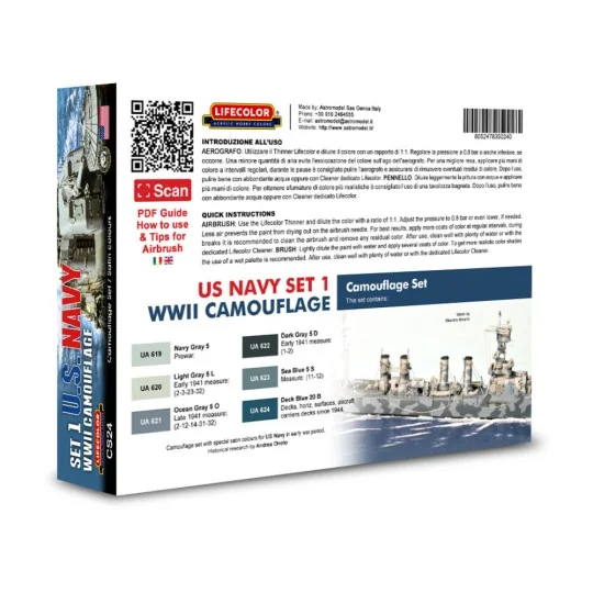 Camouflage Set US Navy WWII Set 1 - Lifecolor CS24 Camouflage Set US Navy WWII Set 1 - Lifecolor CS24