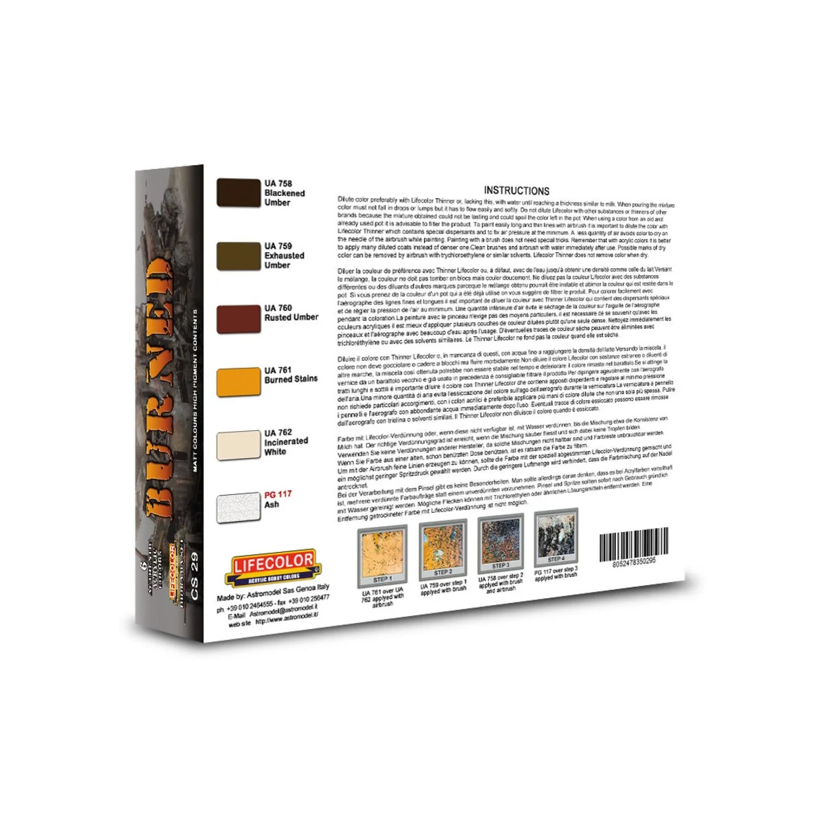 Burned Matt Colours high pigment content - Lifecolor CS29