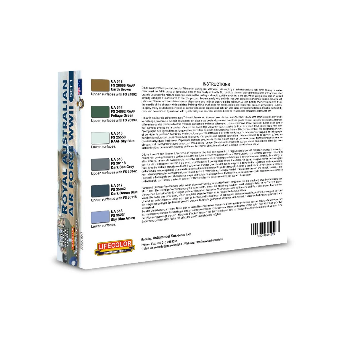 Australian Air Force WWII (RAAF) Set 1 - Lifecolor XS01 Australian Air Force WWII (RAAF) Set 1 - Lifecolor XS01