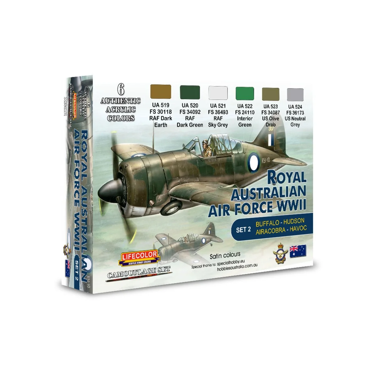 Australian Air Force WWII (RAAF) Set 2 - Lifecolor XS02 Australian Air Force WWII (RAAF) Set 2 - Lifecolor XS02