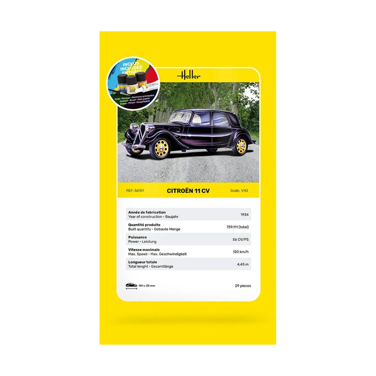 STARTER KIT Citroen 11 CV - Heller 56159