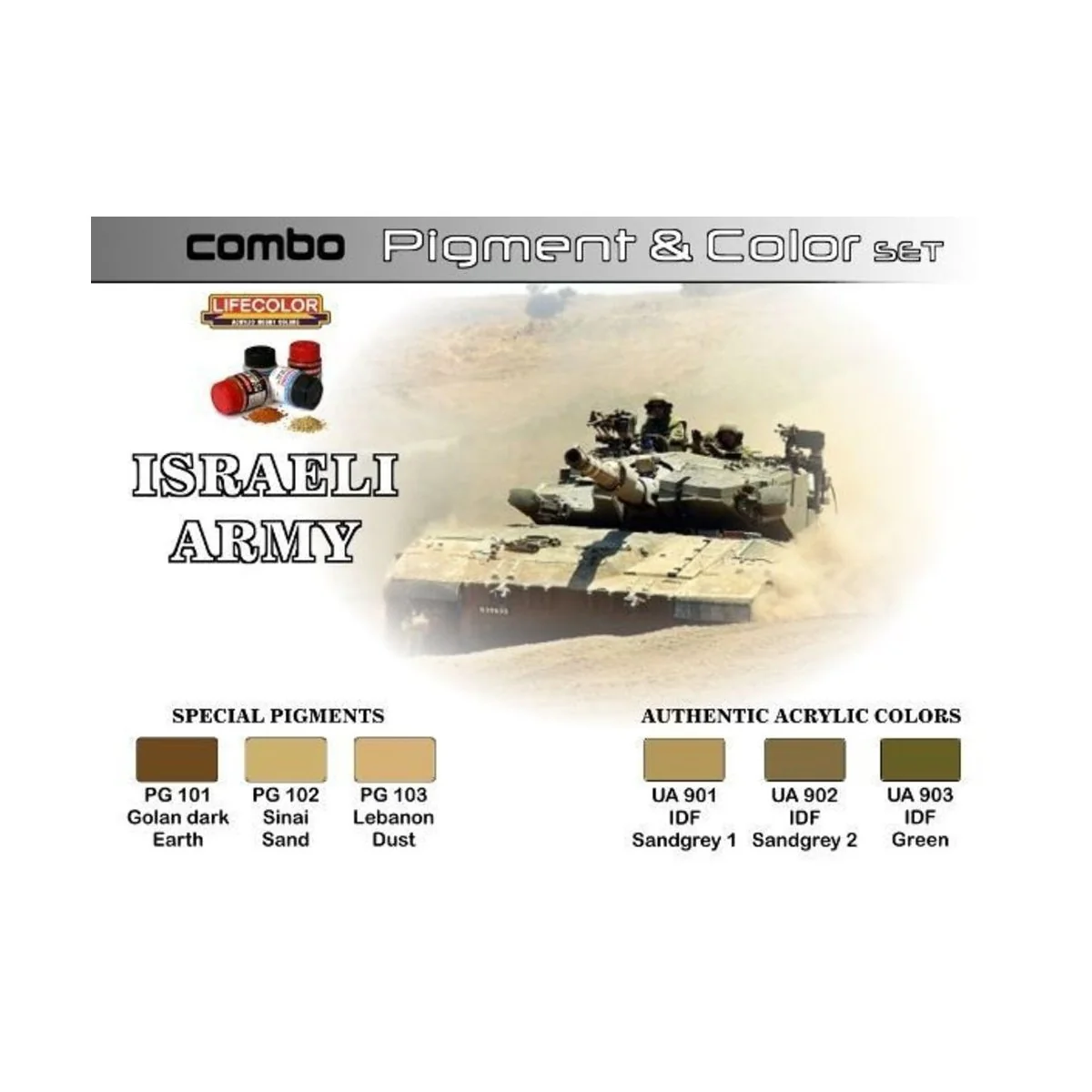 Pigment&Color Set Israeli Army - Lifecolor SPG01 Pigment&Color Set Israeli Army - Lifecolor SPG01