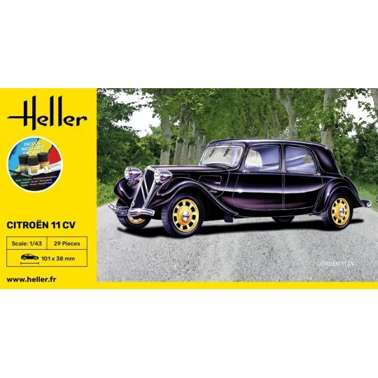 STARTER KIT Citroen 11 CV, 1/43 - Heller 56159 STARTER KIT Citroen 11 CV, 1/43 - Heller 56159