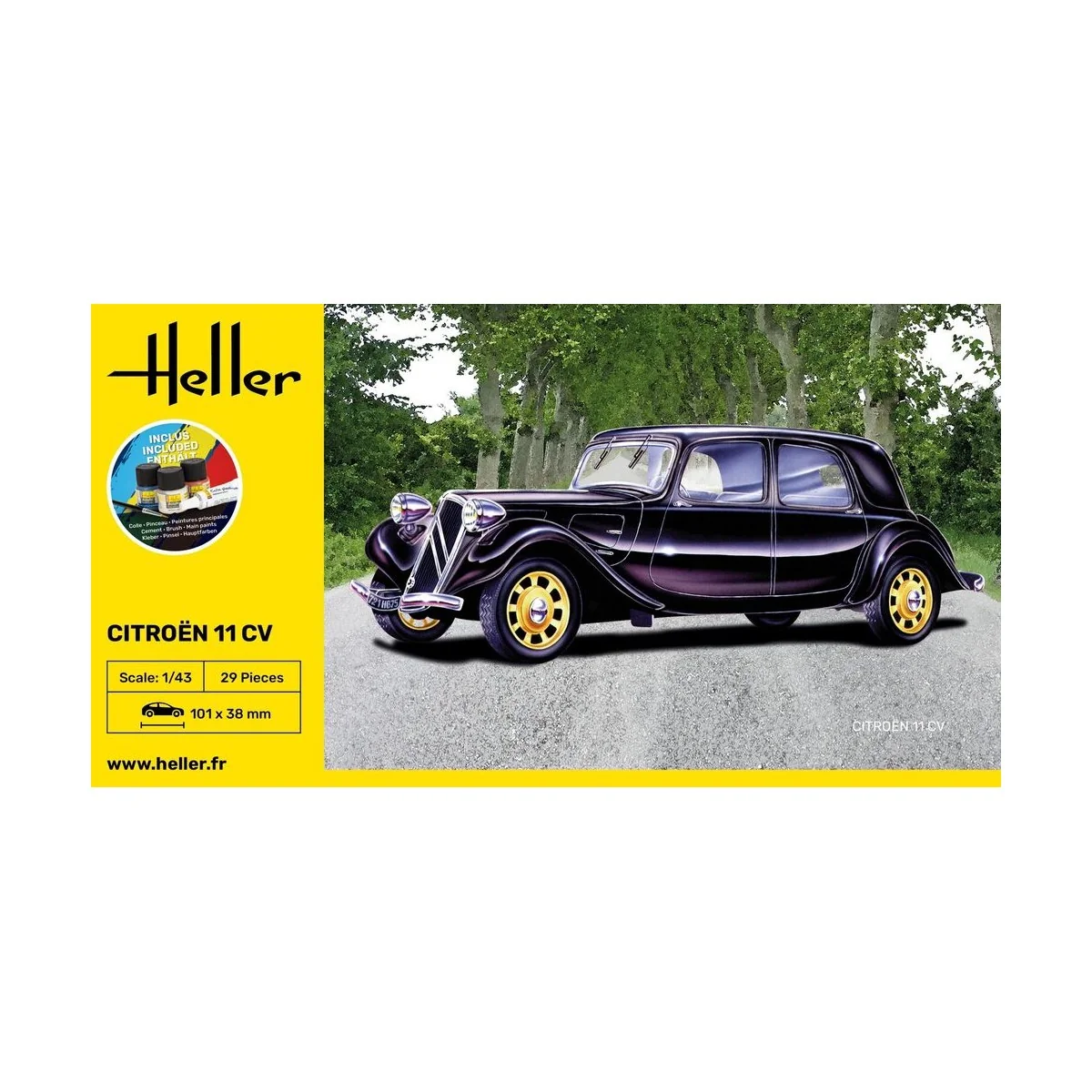 STARTER KIT Citroen 11 CV, 1/43 - Heller 56159 STARTER KIT Citroen 11 CV, 1/43 - Heller 56159