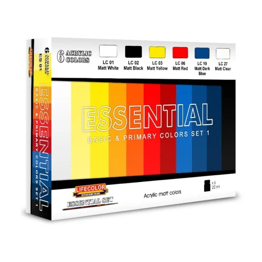 Essential Basic & Primary Colors Set 1 - Lifecolor ES01 Essential Basic & Primary Colors Set 1 - Lifecolor ES01