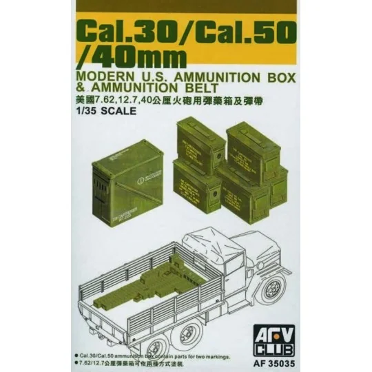 CAL.30/ CAL.50/ 40 mm AMMO BOXES, 1/35 - AFV-Club AF35035 CAL.30/ CAL.50/ 40 mm AMMO BOXES, 1/35 - AFV-Club AF35035