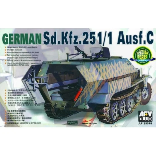 SDKFZ 251/1 Ausf.C, 1/35 - AFV-Club AF35078 SDKFZ 251/1 Ausf.C, 1/35 - AFV-Club AF35078