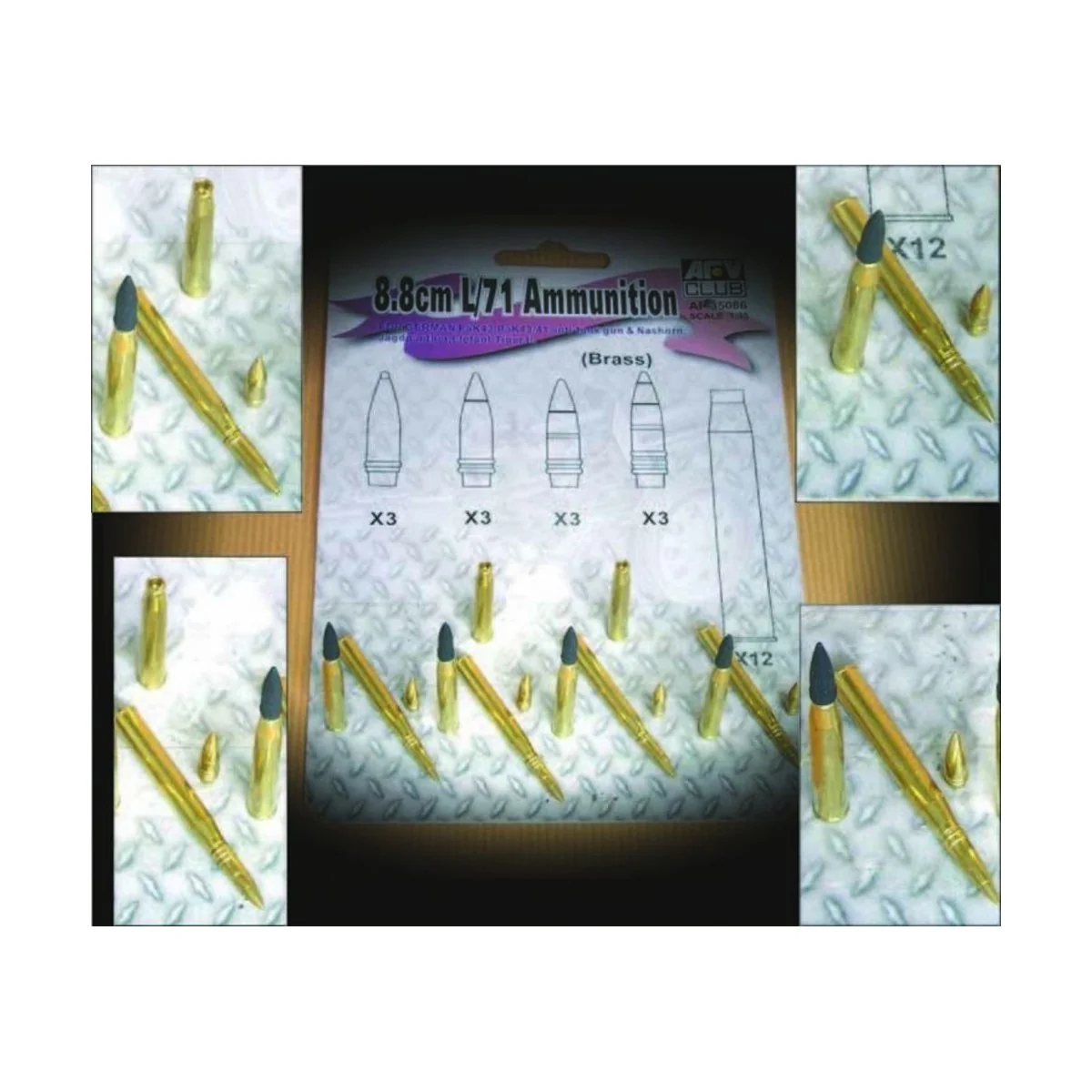 8, 8 cm L/71 Ammunition for German, 1/35 - AFV-Club AF35086