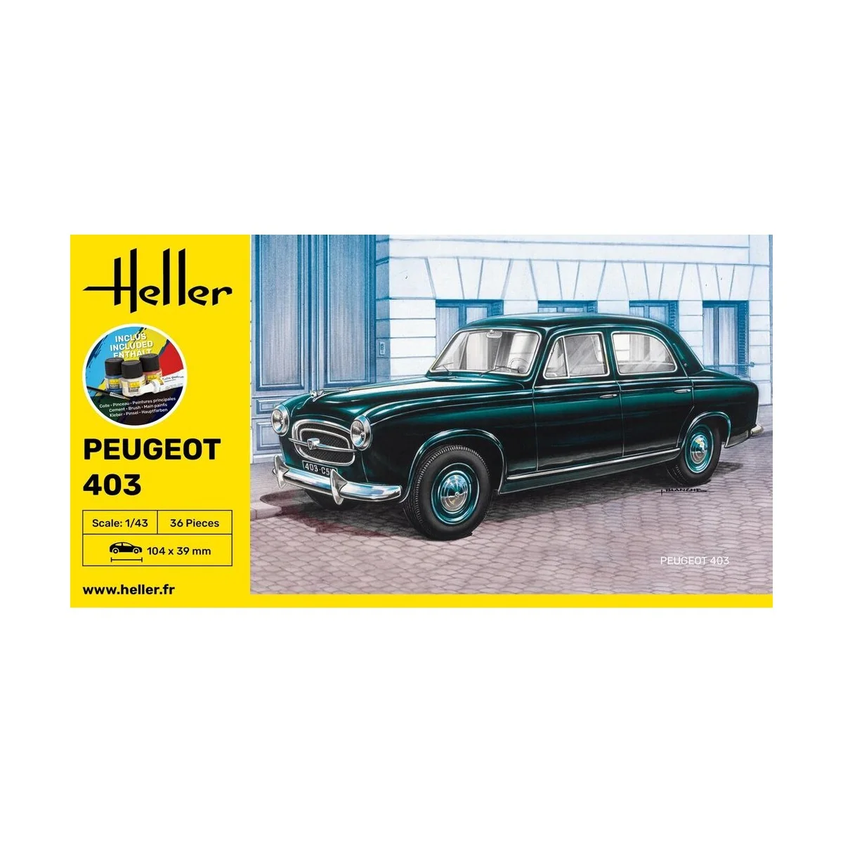 STARTER KIT Peugeot 403, 1/43 - Heller 56161
