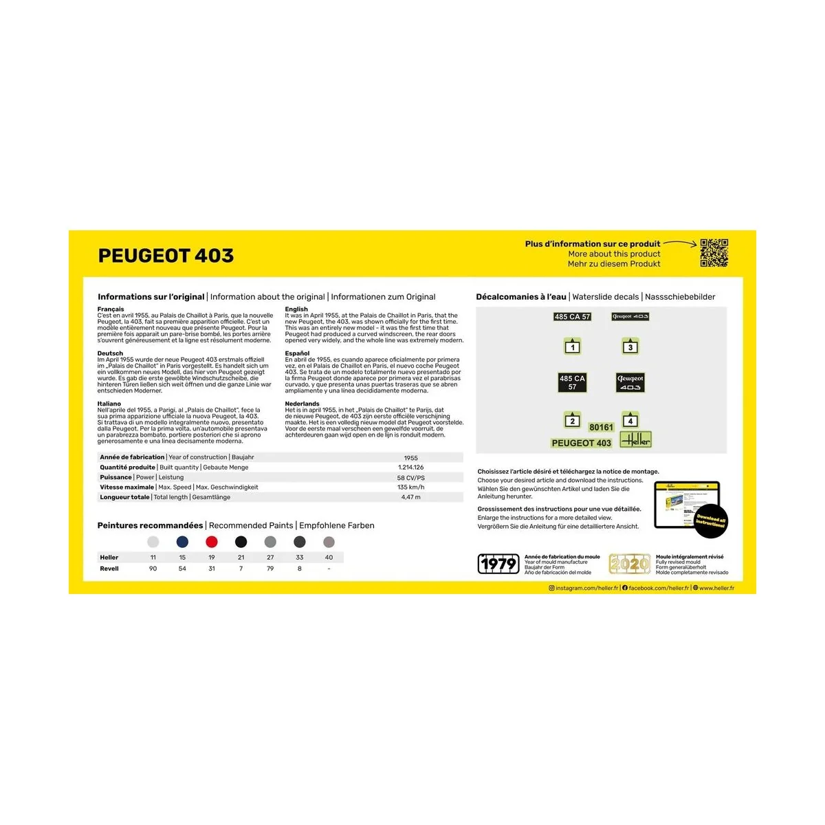 STARTER KIT Peugeot 403 - Heller 56161