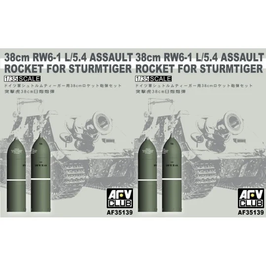 38cm RW61 rocket set for Sturmtiger, 1/35 - AFV-Club AF35139
