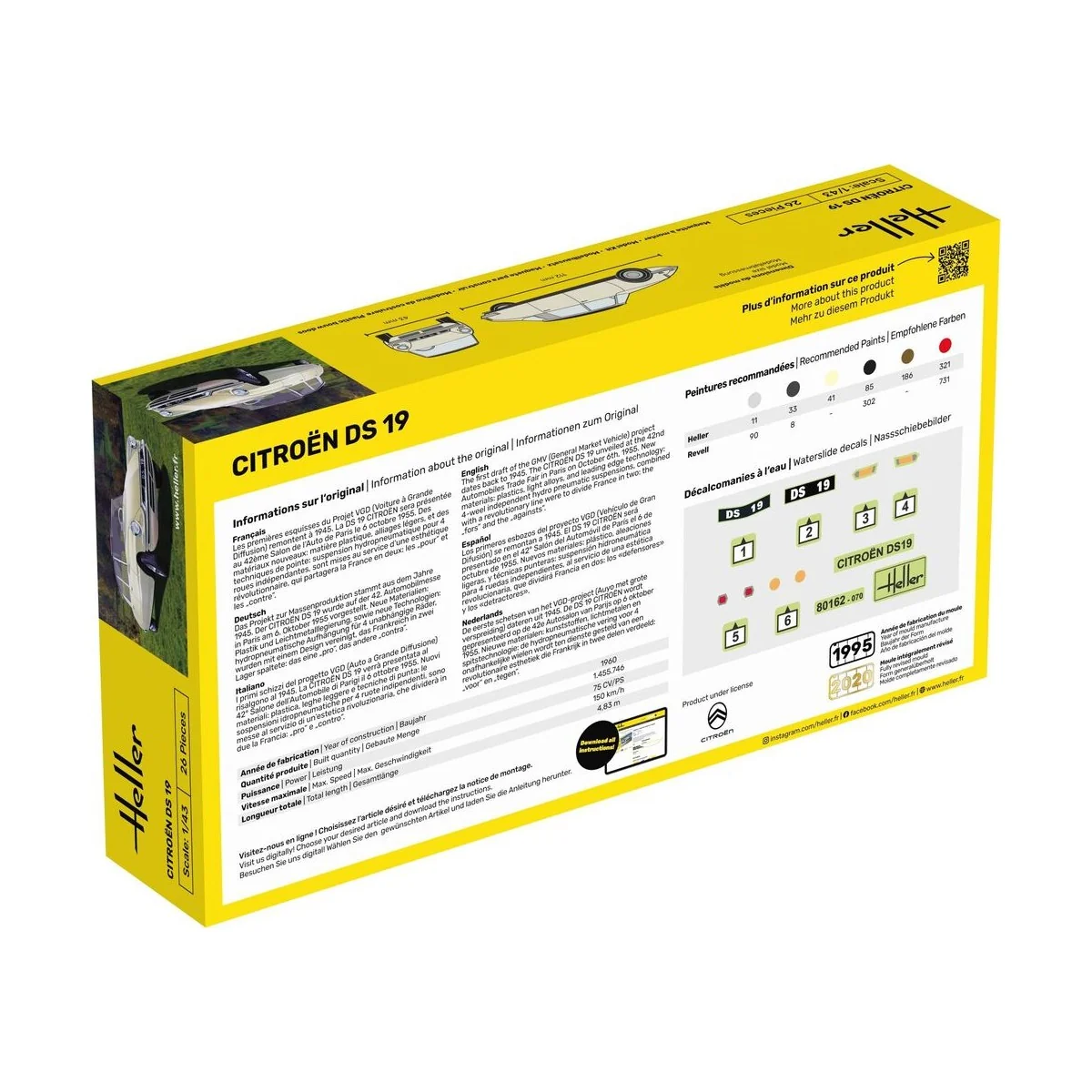 STARTER KIT Citroen DS 19, 1/43 - Heller 56162 STARTER KIT Citroen DS 19, 1/43 - Heller 56162
