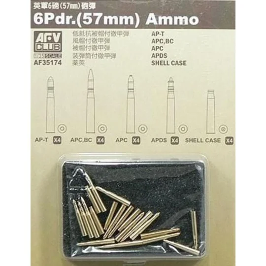 20 Pdr ammo (57mm) 20 assorted pcs. - AFV-Club AF35174