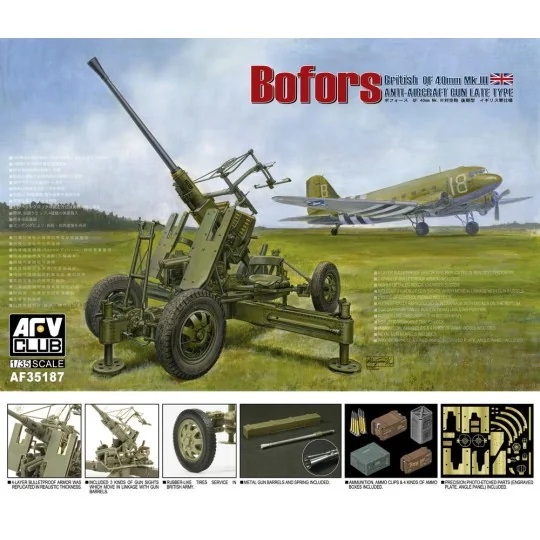 British Vers.of Bofors 40mm MKIII AA Gun - AFV-Club AF35187