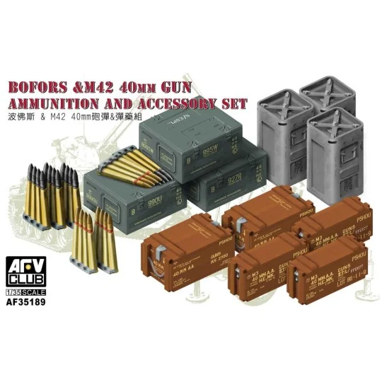 Bofors&M42 40mm Gun AMMO&Accessories Set, 1/35 - AFV-Club AF35189