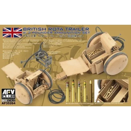 WW2 British Rota trailer W/2 Pounder Amm, 1/35 - AFV-Club AF35264 WW2 British Rota trailer W/2 Pounder Amm, 1/35 - AFV-Club AF35264