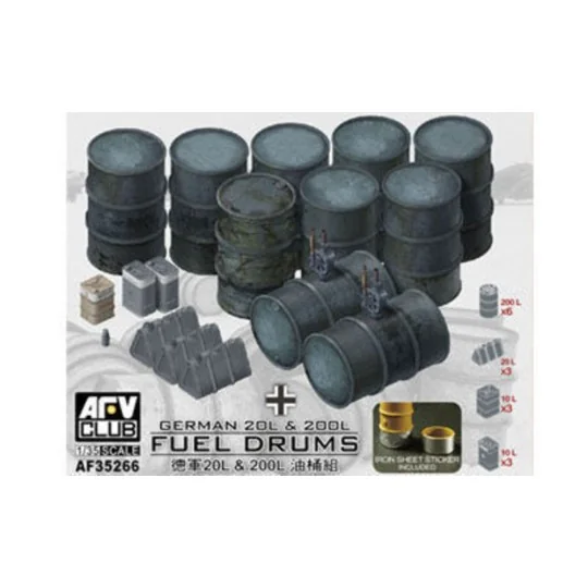German 20L & 200L Fuel Drums, 1/35 - AFV-Club AF35266 German 20L & 200L Fuel Drums, 1/35 - AFV-Club AF35266