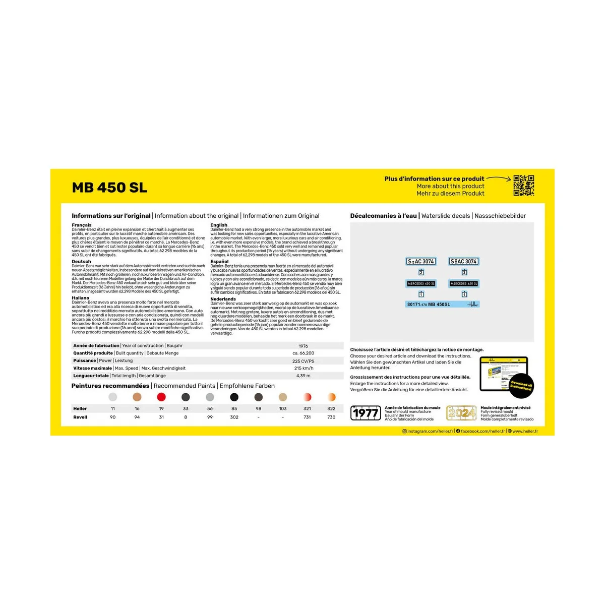 STARTER KIT MB 450 SL - Heller 56171