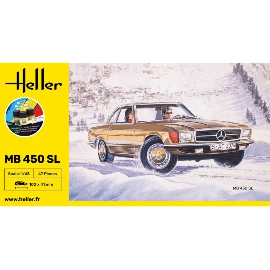STARTER KIT MB 450 SL, 1/43 - Heller 56171 STARTER KIT MB 450 SL, 1/43 - Heller 56171
