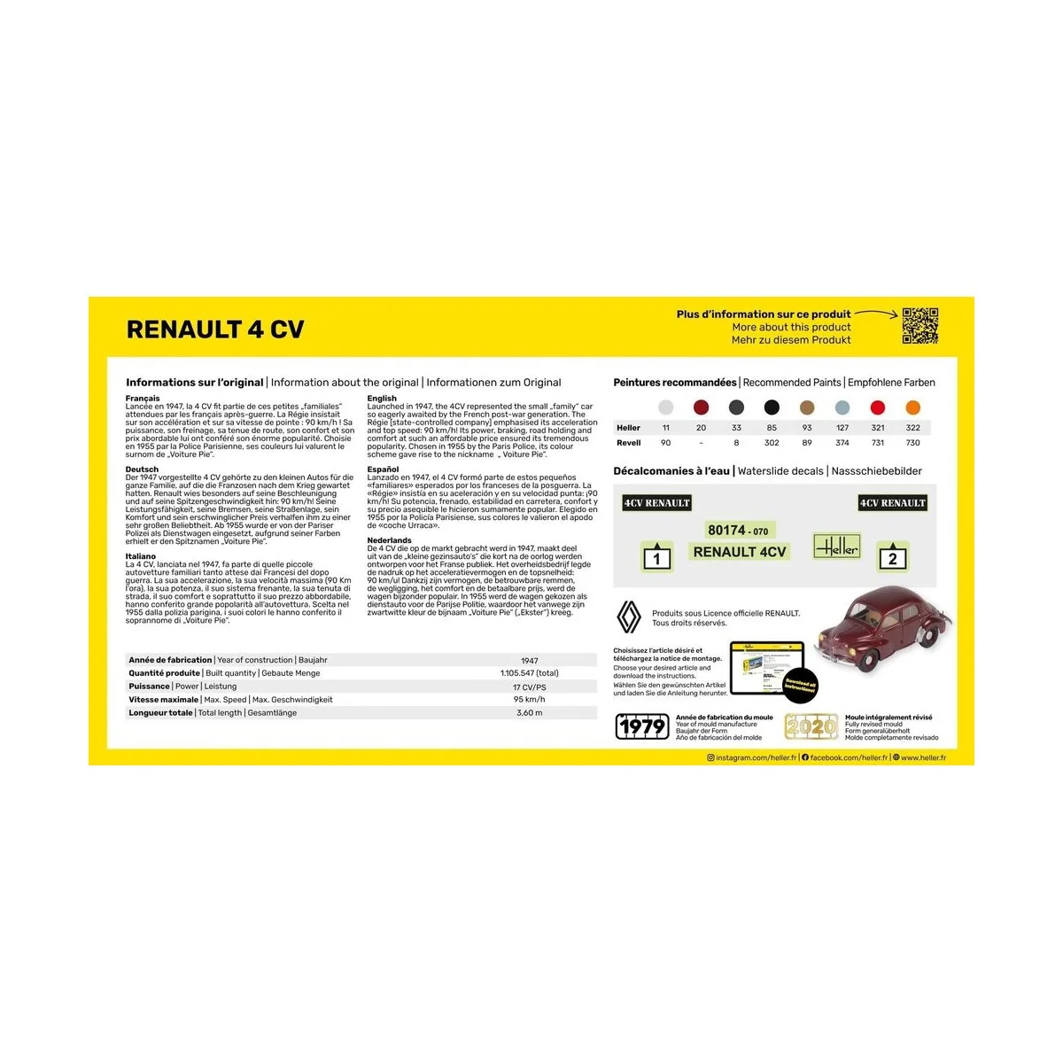 STARTER KIT Renault 4 CV, 1/43 - Heller 56174 STARTER KIT Renault 4 CV, 1/43 - Heller 56174