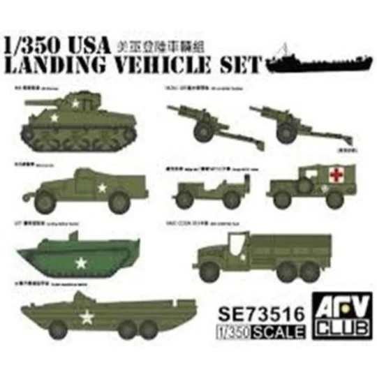 US WW2 Vehicle Set, 1/350 - AFV-Club SE73516 US WW2 Vehicle Set, 1/350 - AFV-Club SE73516