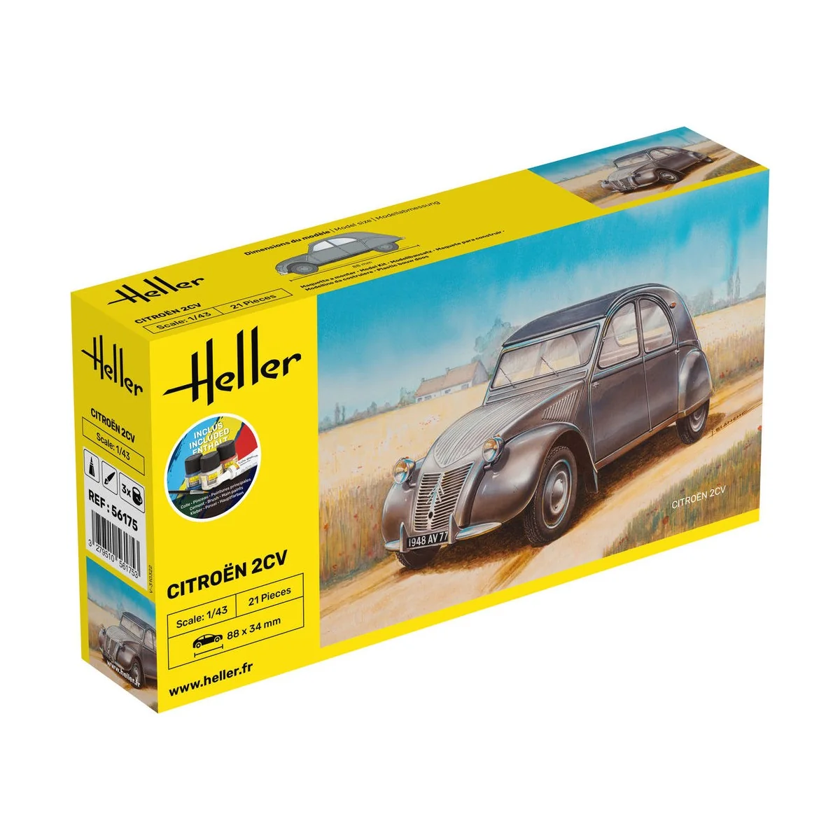 STARTER KIT Citroen 2 CV, 1/43 - Heller 56175