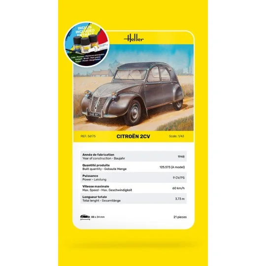 STARTER KIT Citroen 2 CV, 1/43 - Heller 56175