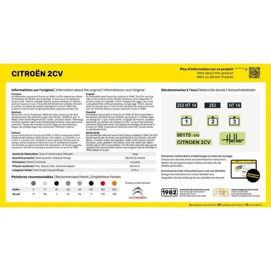 STARTER KIT Citroen 2 CV, 1/43 - Heller 56175