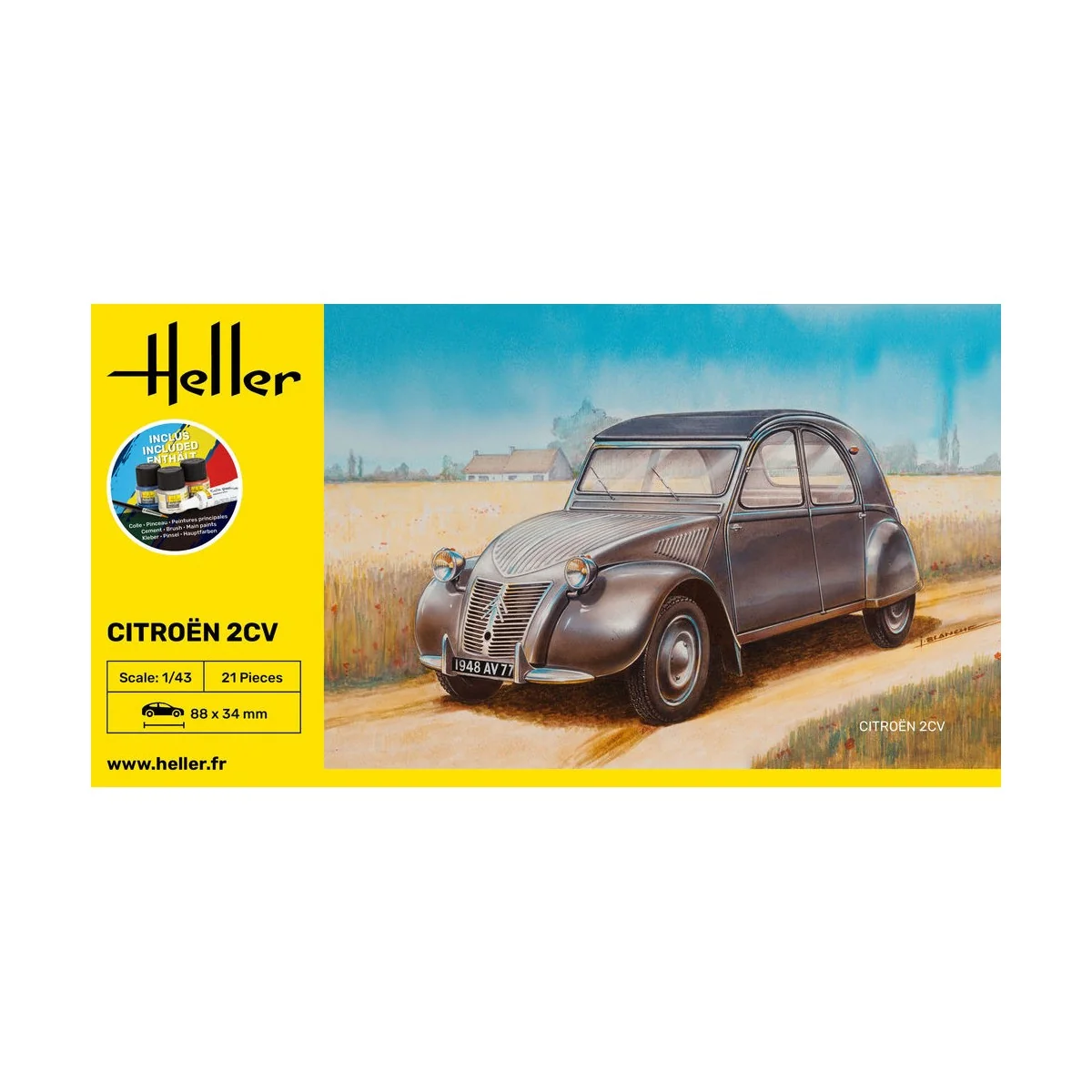 STARTER KIT Citroen 2 CV, 1/43 - Heller 56175