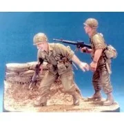 101 Airborne 1965-1966- 2 Figures w/Base, 1/35 - Hobby Fan HF539