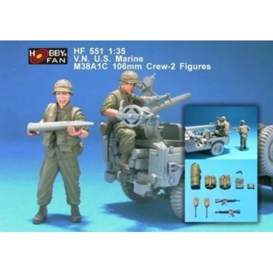 V.N. U.S. Marine M38A1C 106mm Crew-2 Fig - Hobby Fan HF551