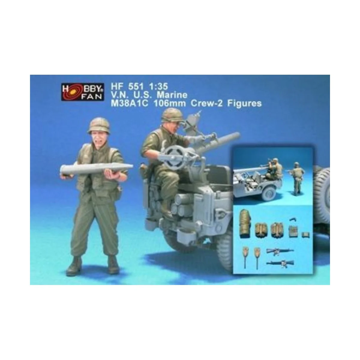V.N. U.S. Marine M38A1C 106mm Crew-2 Fig - Hobby Fan HF551