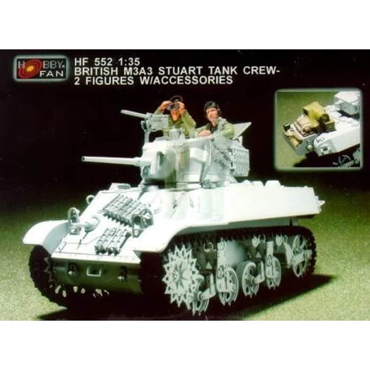 Brit. M3A3 Stuart tank crew- 2F. w/Acc., 1/35 - Hobby Fan HF552