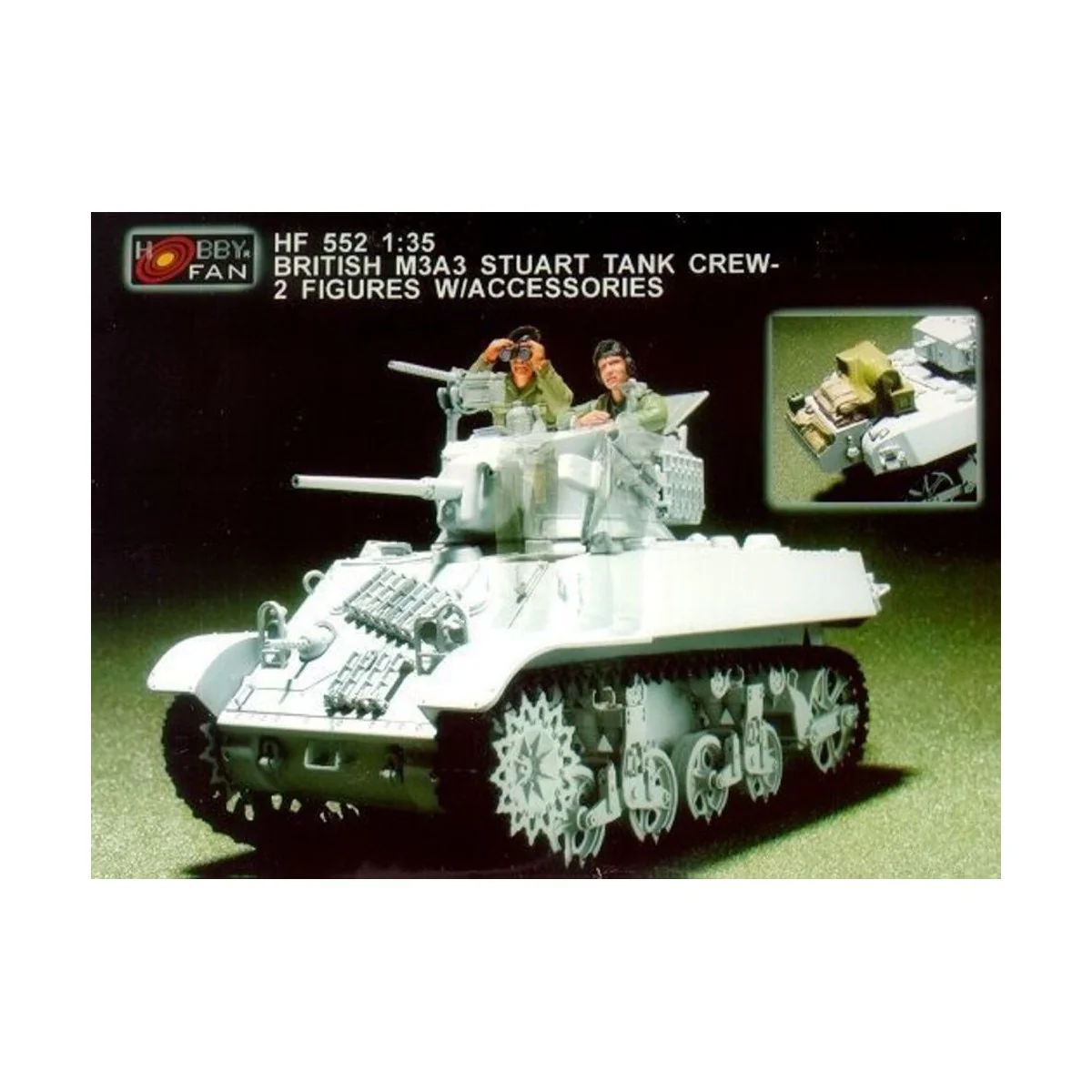 Brit. M3A3 Stuart tank crew- 2F. w/Acc., 1/35 - Hobby Fan HF552