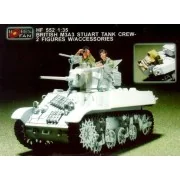 Brit. M3A3 Stuart tank crew- 2F. w/Acc. - Hobby Fan HF552