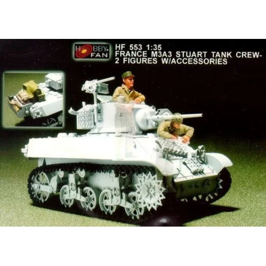 France M3A3 Stuart Tank crew/2fig.w/acc. - Hobby Fan HF553