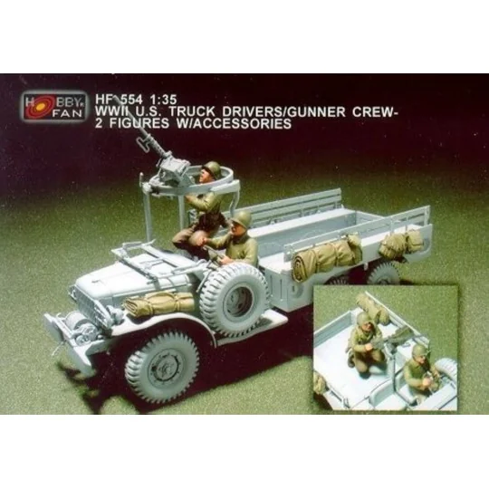 WWII U.S. Truck Drivers/Gunner crew/2fig, 1/35 - Hobby Fan HF554