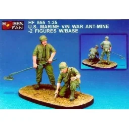 U.S. Marine V/N War Ant-Mine-2Fig.w/Base - Hobby Fan HF555