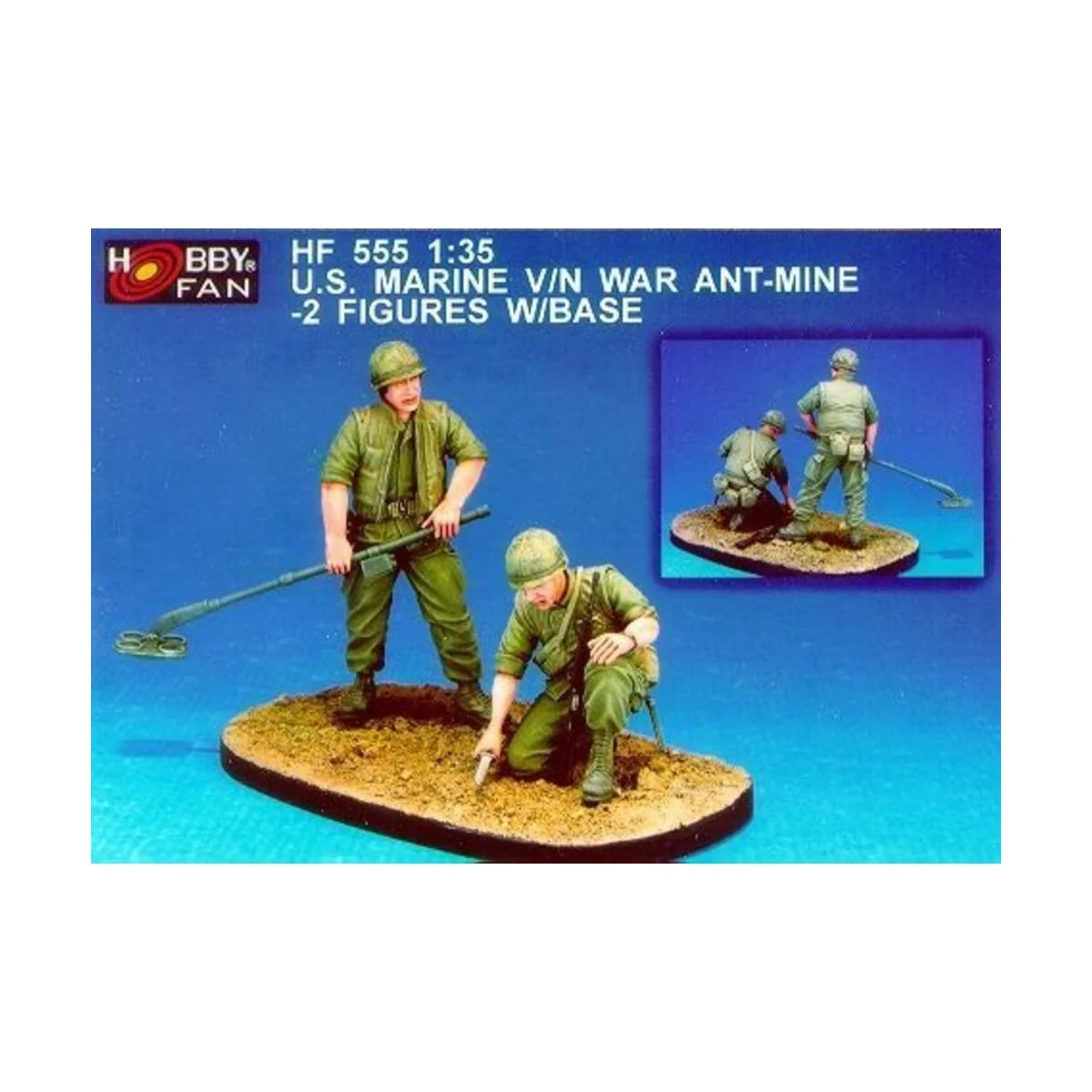U.S. Marine V/N War Ant-Mine-2Fig.w/Base, 1/35 - Hobby Fan HF555 U.S. Marine V/N War Ant-Mine-2Fig.w/Base, 1/35 - Hobby Fan HF555