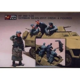 German Sd.Kfz.251/1 Crew- 4 Figures - Hobby Fan HF560