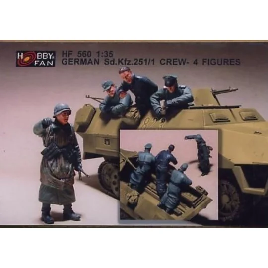 German Sd.Kfz.251/1 Crew- 4 Figures - Hobby Fan HF560