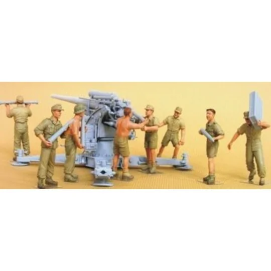 Flak 18 Crew set (Afrikakorps) 8 figures, 1/35 - Hobby Fan HF568