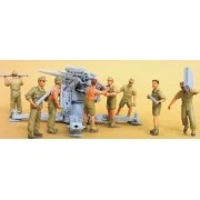 Flak 18 Crew set (Afrikakorps) 8 figures, 1/35 - Hobby Fan HF568