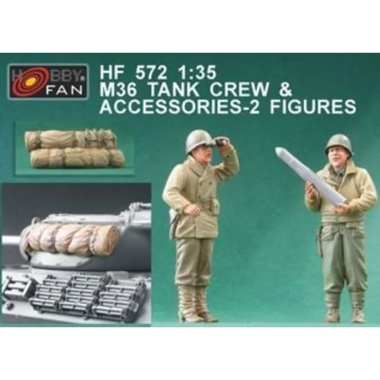 M36 Tank Crew & Accessories-2 Figures, 1/35 - Hobby Fan HF572
